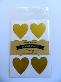 Gold heart sticker labels